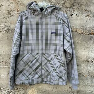 Patagonia Men's L Slopestyle Hoodie Plaid Y2k Skate Style Vintage Zip Up